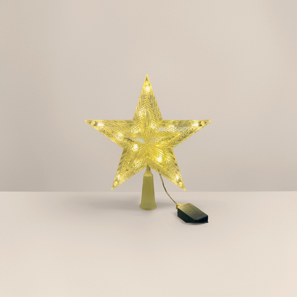 The shining star decorations on the Christmas tree top star Christmas tree atmosphere decoration arrangement