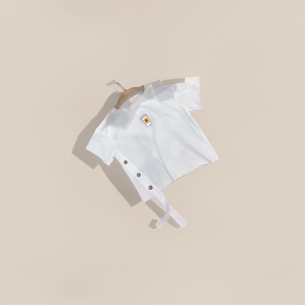 Pure cotton white T-shirt, children's short-sleeved round-neck basic versatile top Specification image
