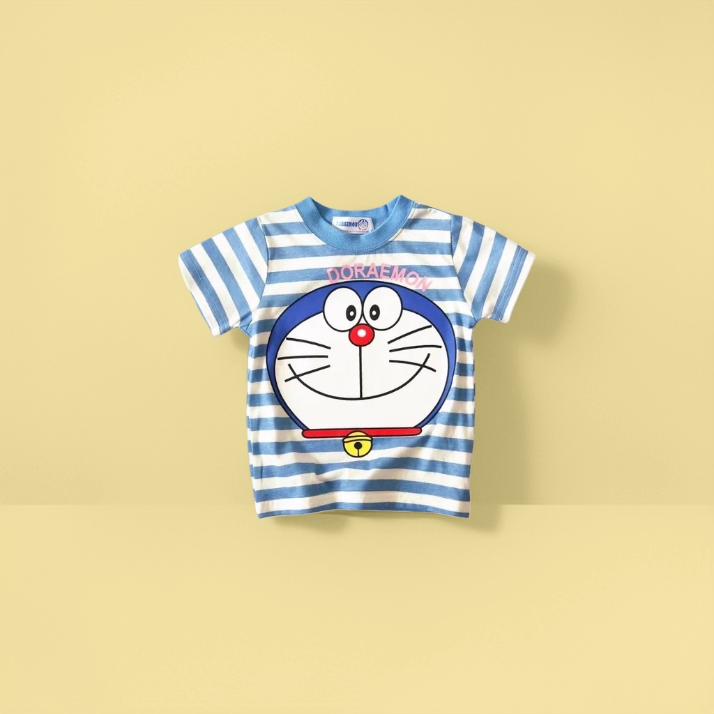 Doraemon cartoon pattern pure cotton short-sleeved T-shirt for both men and women, casual top Specification image