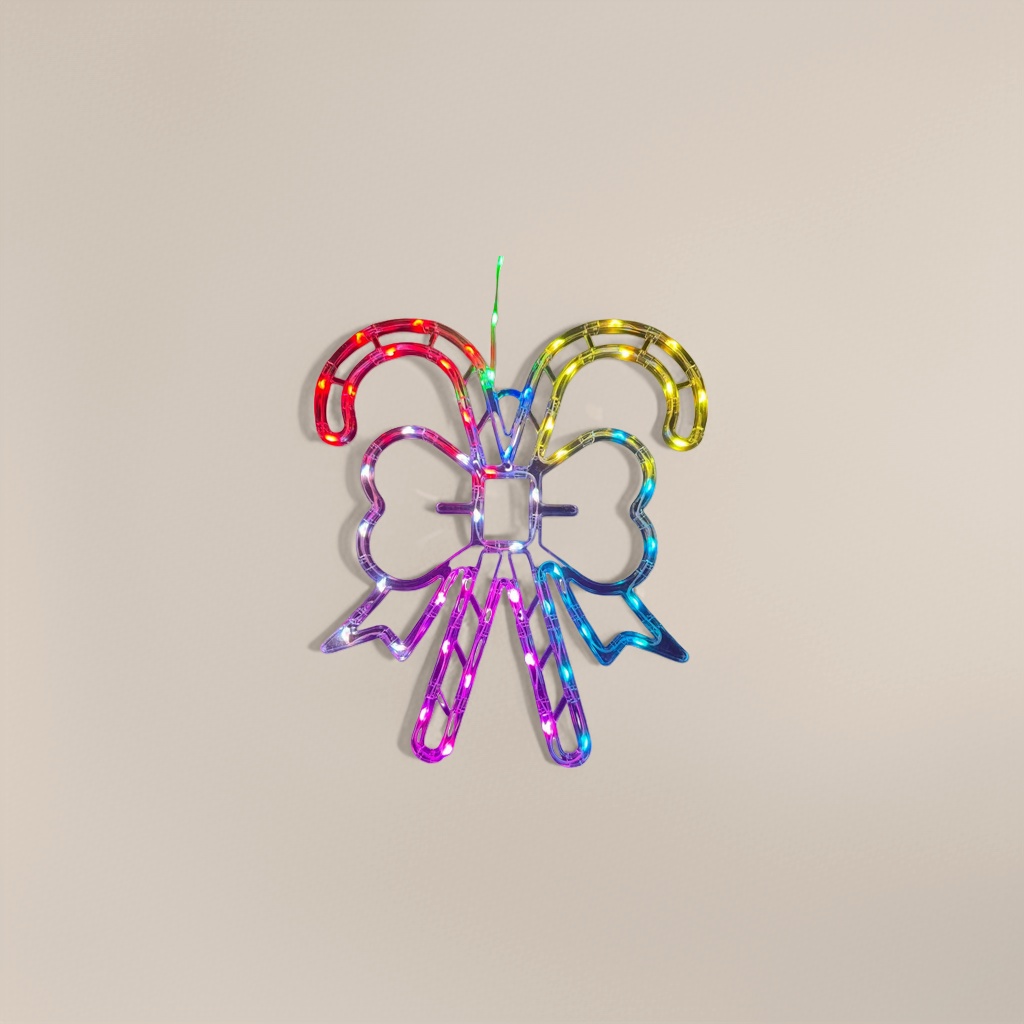 Colorful LED bow lighting and decorative items for festive atmosphere home decoration