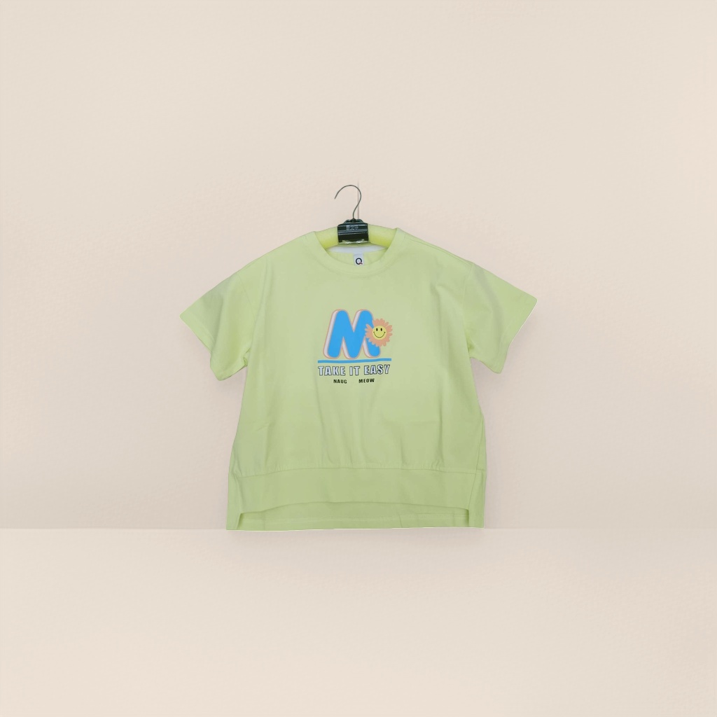 Light yellow pure cotton short-sleeved T-shirt, a casual and versatile top for both men and women