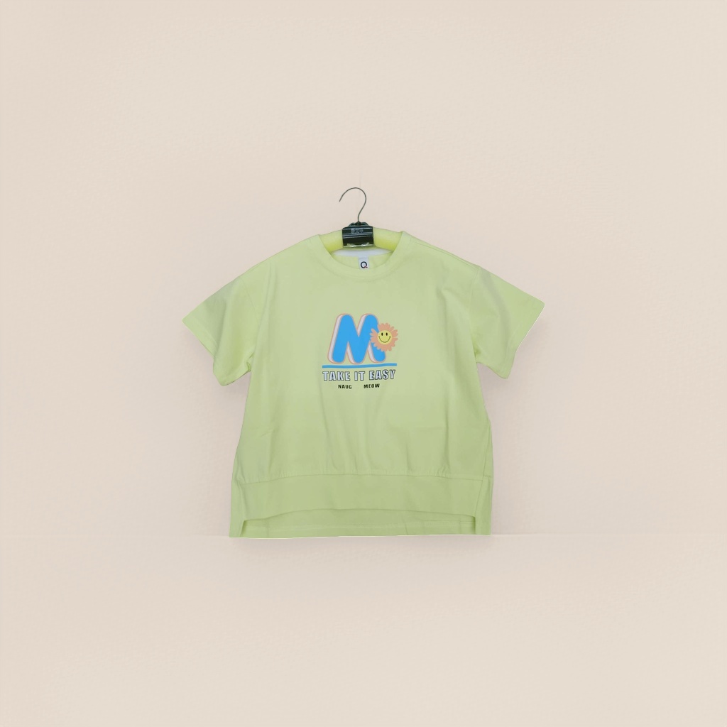 Light yellow pure cotton short-sleeved T-shirt, a casual and versatile top for both men and women Specification image
