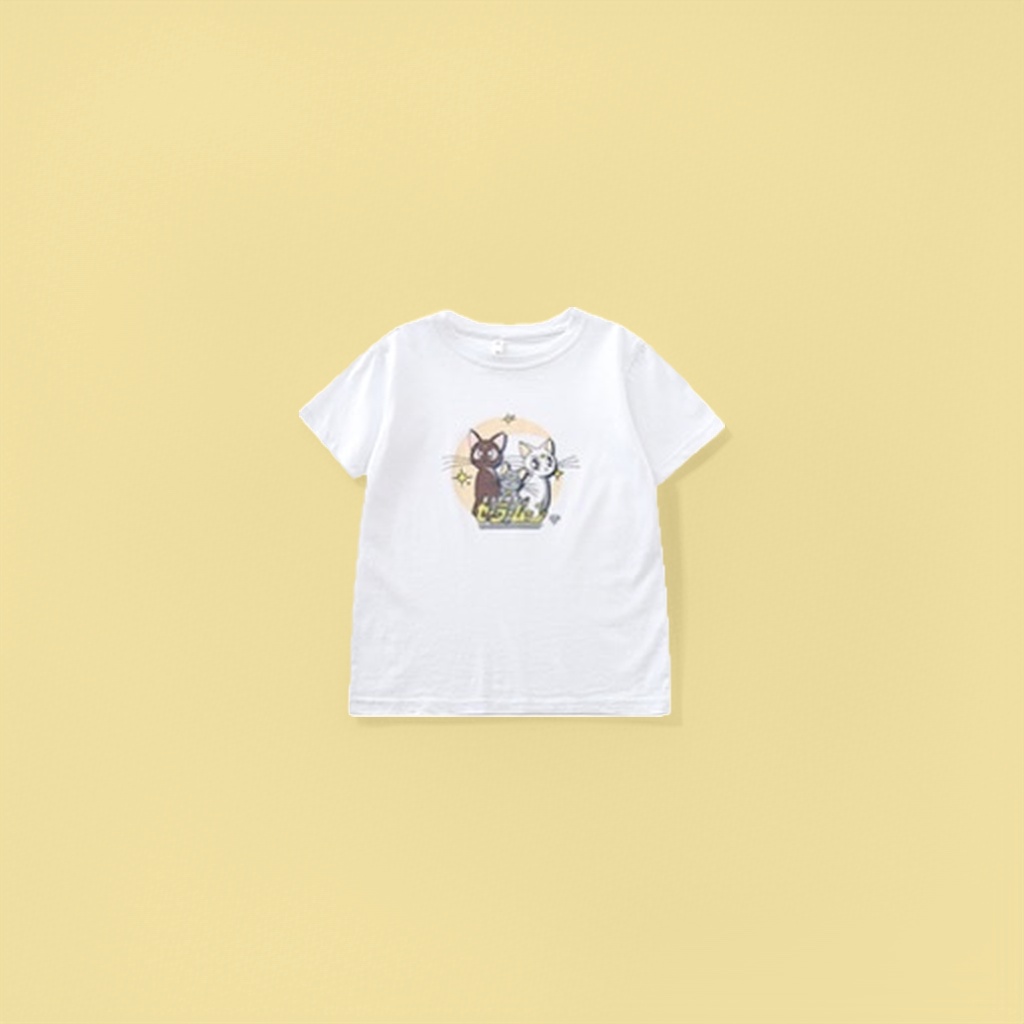 Cartoon cat pattern pure cotton short-sleeved T-shirt, unisex, casual and versatile Application Scenario