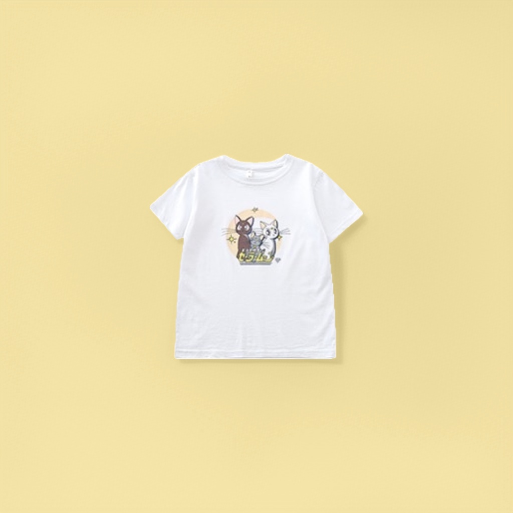 Cartoon cat pattern pure cotton short-sleeved T-shirt, unisex, casual and versatile Specification image