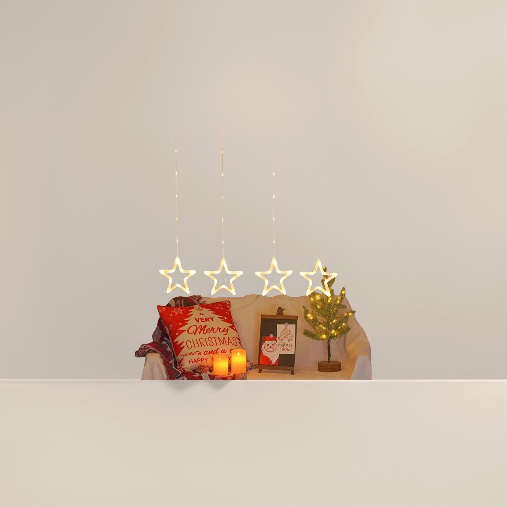 Christmas decorative star light string warm white LED festive atmosphere hanging decoration Specification image