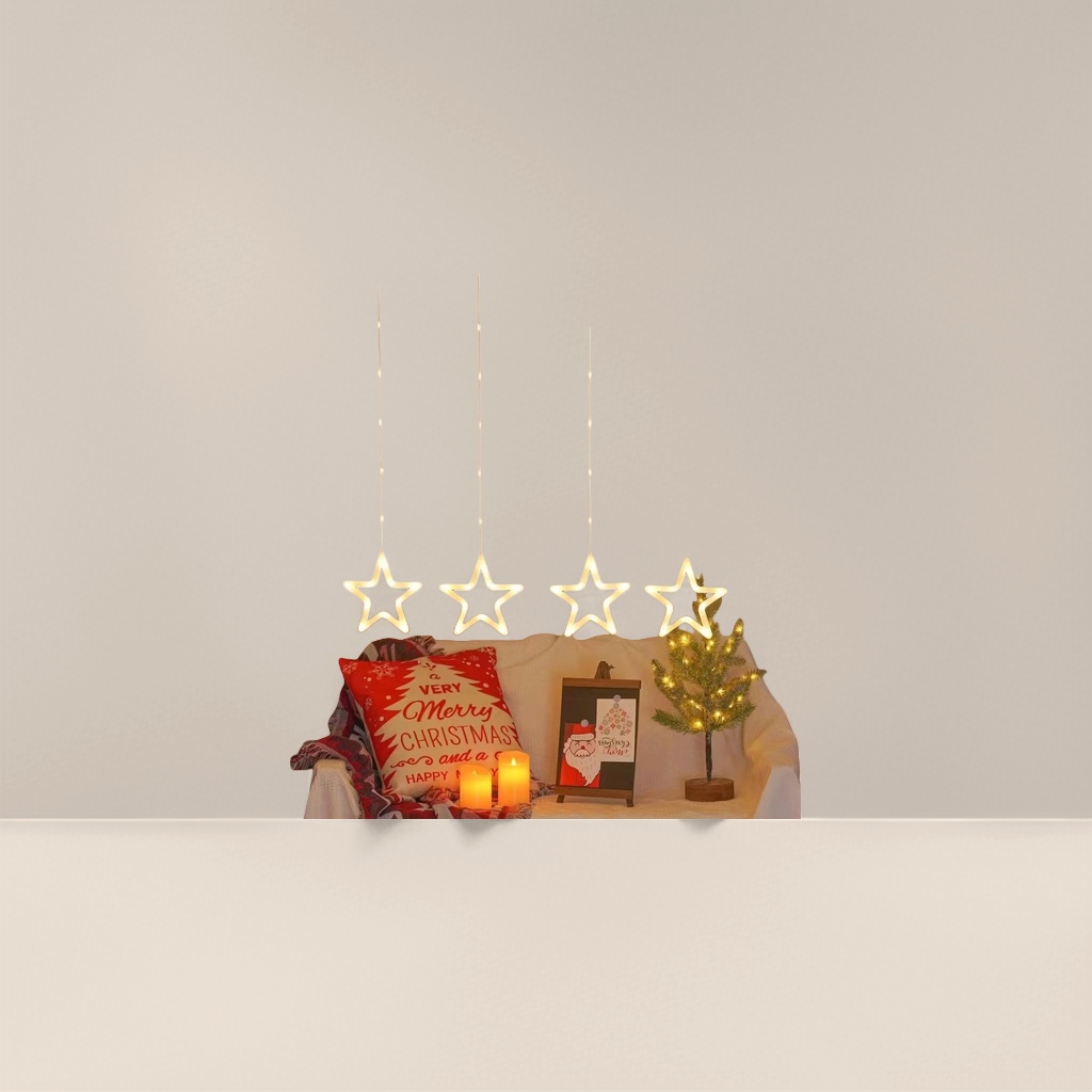 Christmas decorative star light string warm white LED festive atmosphere hanging decoration Application Scenario