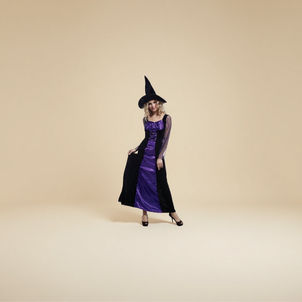 Female wizard costume, magic-themed cosplay performance costume, Halloween Halloween costume details Picture