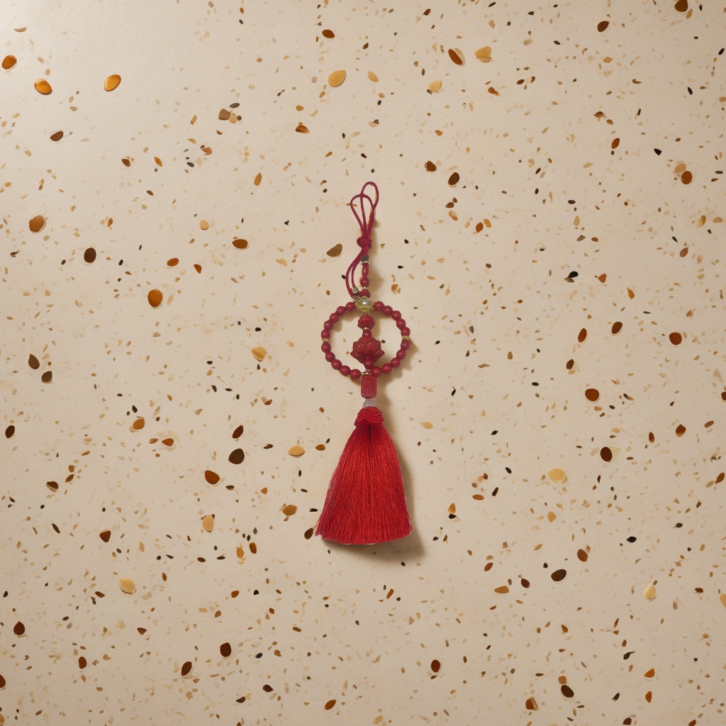 Red tassel pendants, cinnabar pendants, car pendants, home decorations, car rearview mirrors, door handles, New Year festive ornaments details Picture