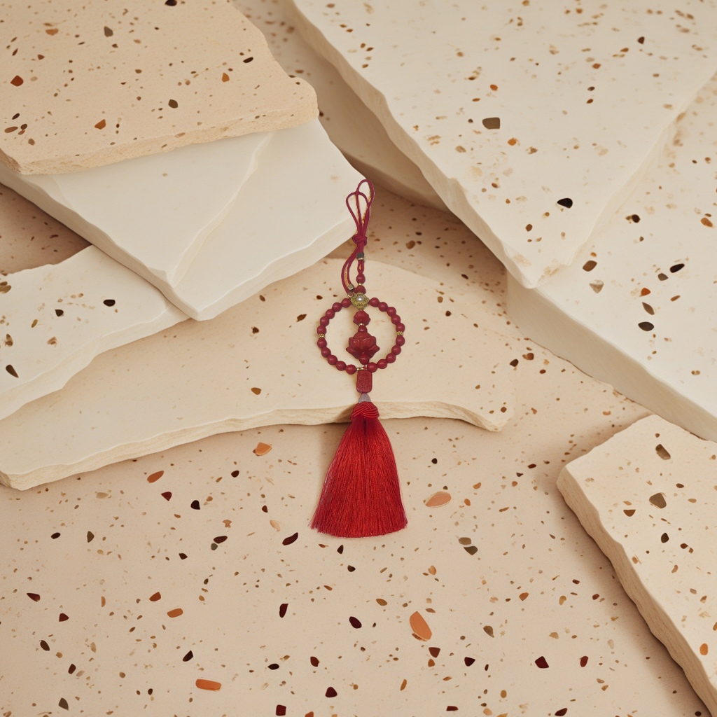 Red tassel pendants, cinnabar pendants, car pendants, home decorations, car rearview mirrors, door handles, New Year festive ornaments Application Scenario