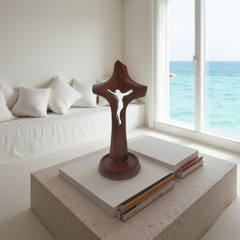 وكانت صليب خشبي مزخرف على جدران، على شكل رياح دينية قديمة Specification image