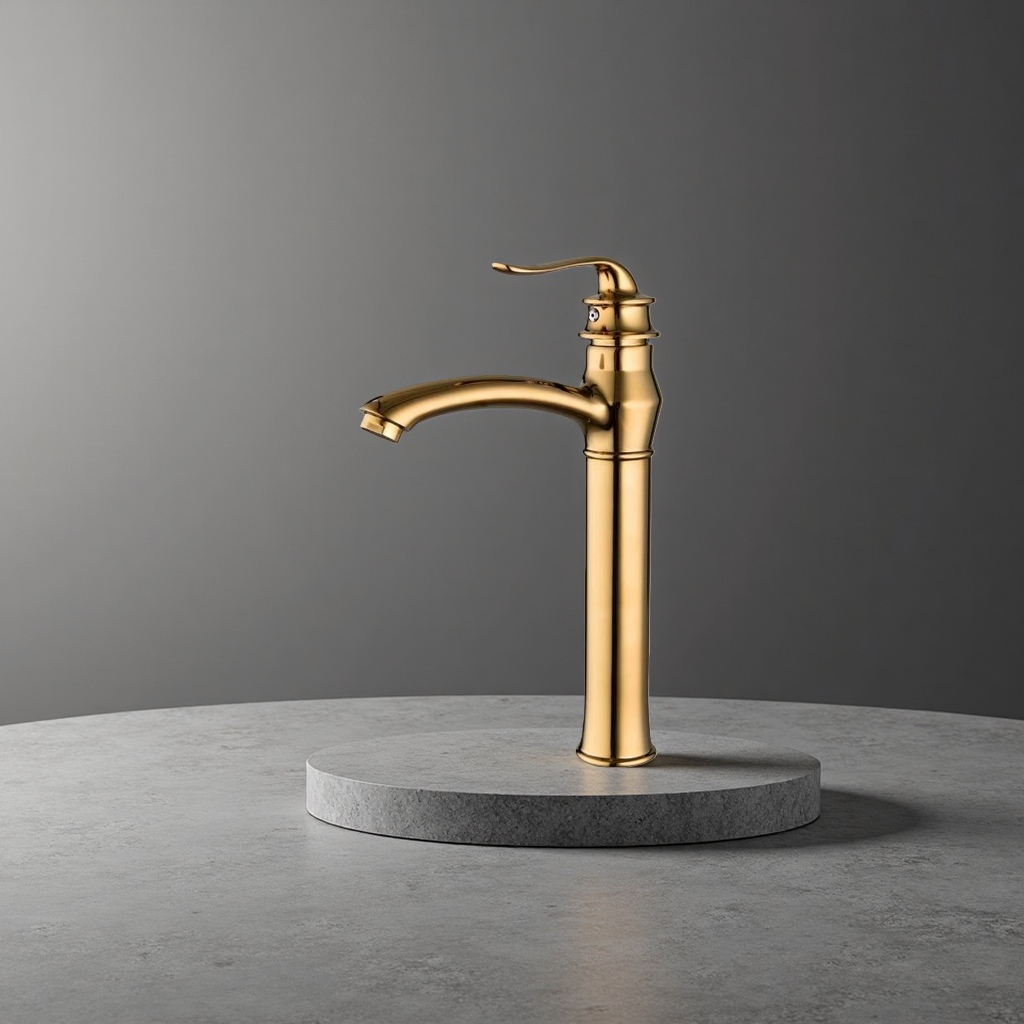 Golden faucet, thickened all-copper and gold-plated kitchen pull-out hot and cold water faucet Specification image