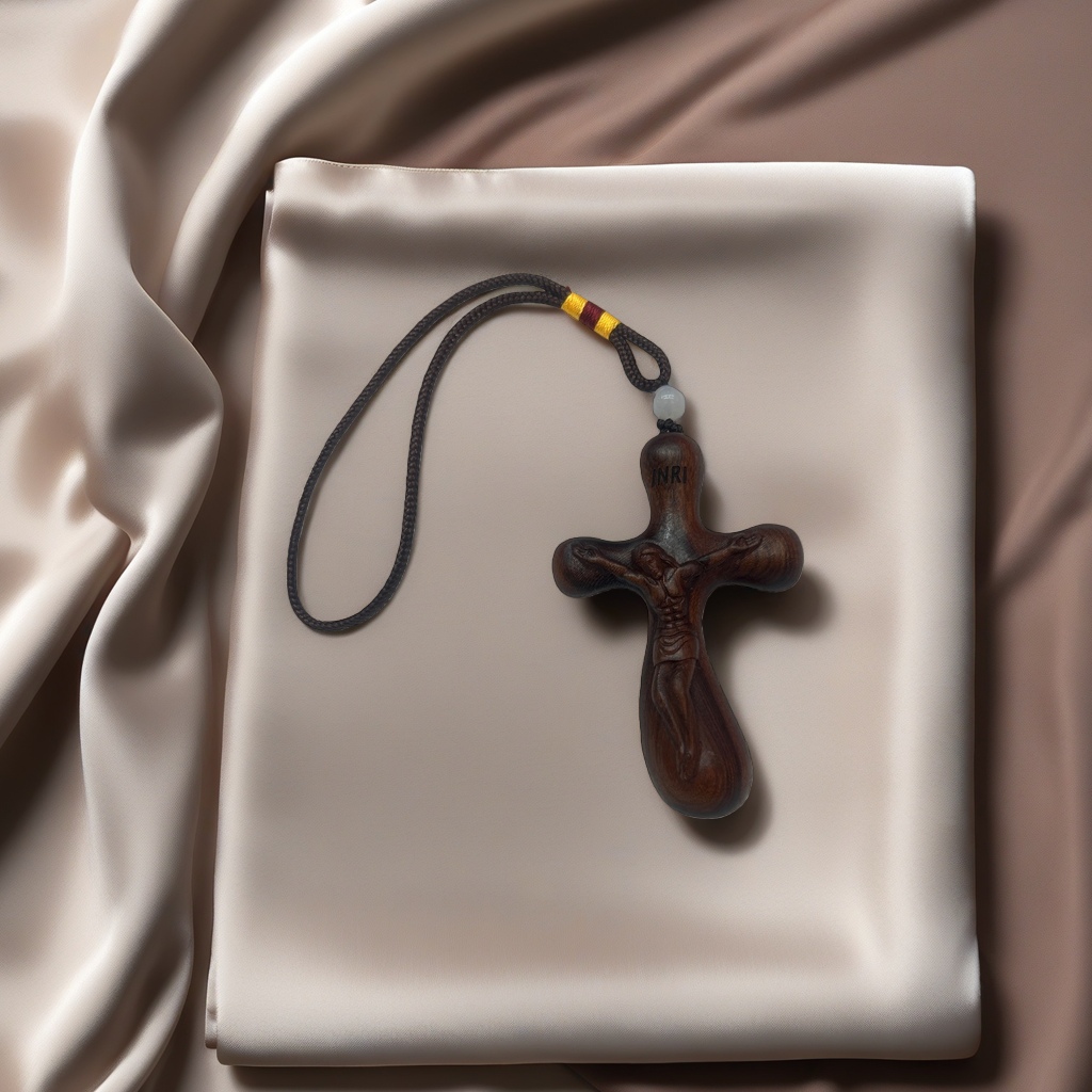 Cruz de madera decoración del hogar colgante color de madera original simple religioso pendentif coche details Picture