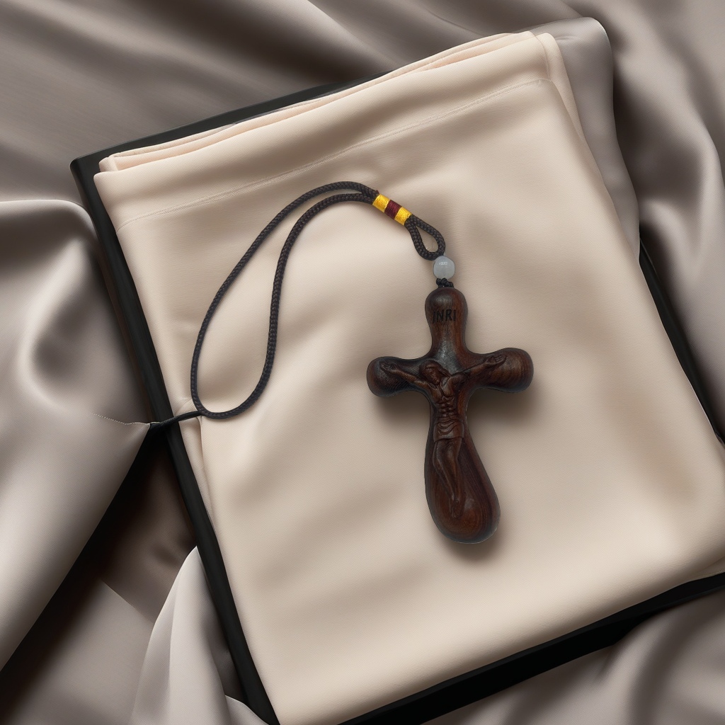 Cruz de madera decoración del hogar colgante color de madera original simple religioso pendentif coche Specification image