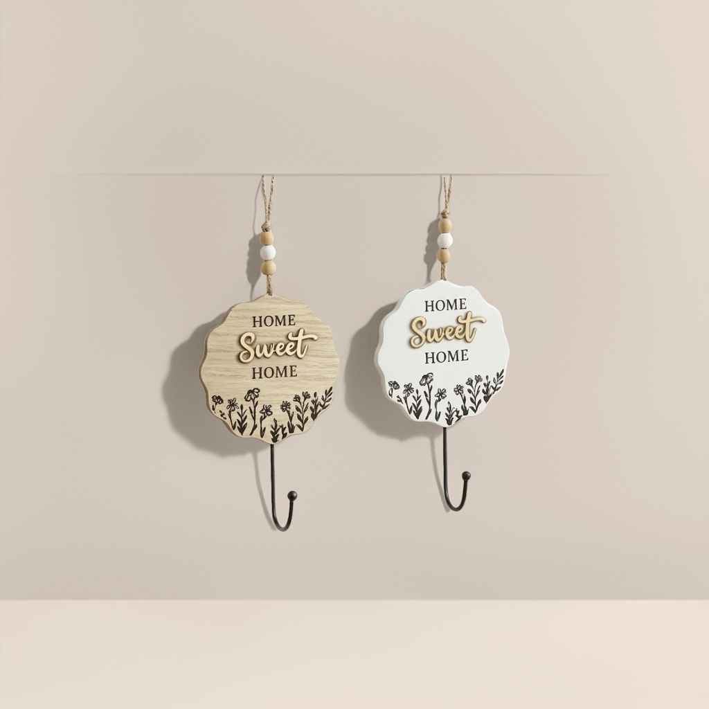 The wooden ceramic decorative hook hanging accessory set is practical and beautiful for Nordic style wall storage Specification image
