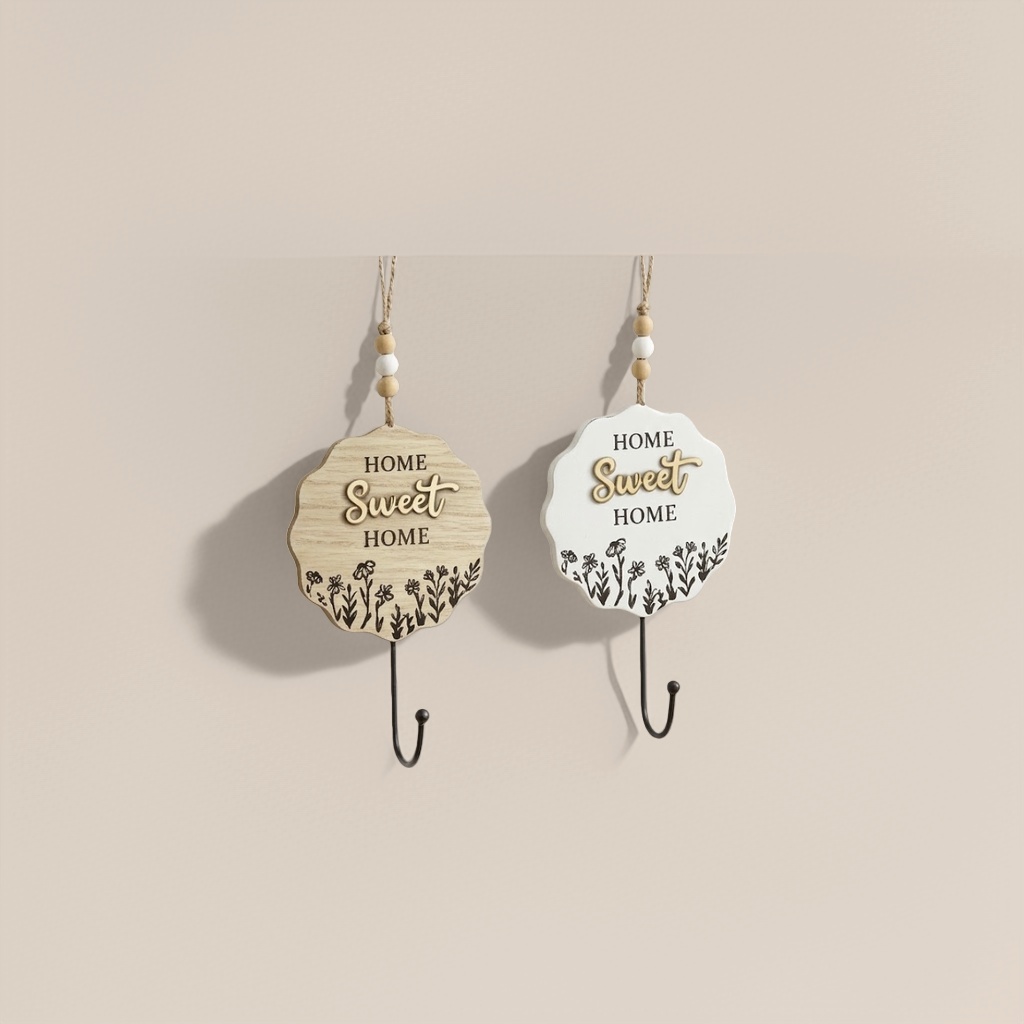 The wooden ceramic decorative hook hanging accessory set is practical and beautiful for Nordic style wall storage details Picture