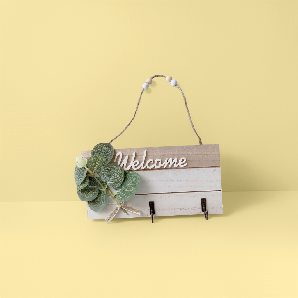 Decorative wooden welcome sign, creative decorative item for home entrance hall, solid wood craftsmanship Application Scenario