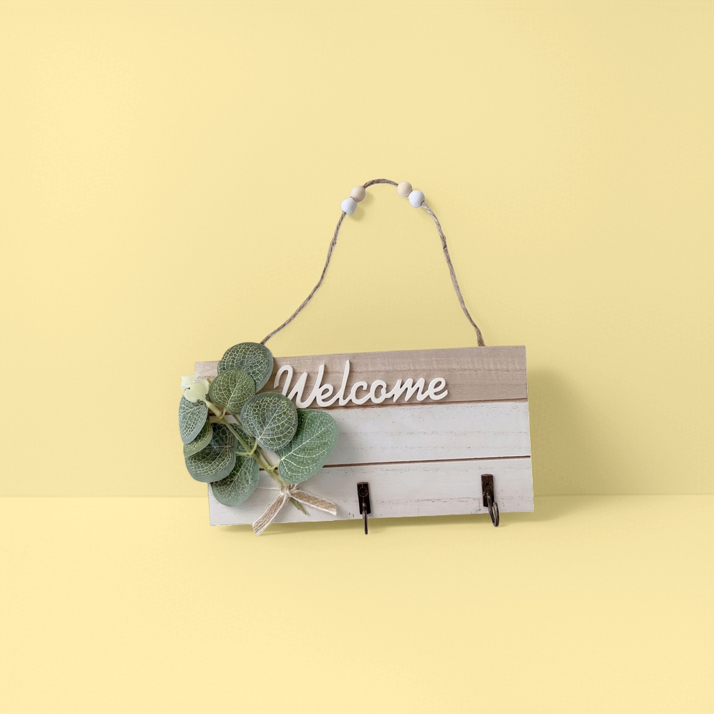 Decorative wooden welcome sign, creative decorative item for home entrance hall, solid wood craftsmanship Specification image