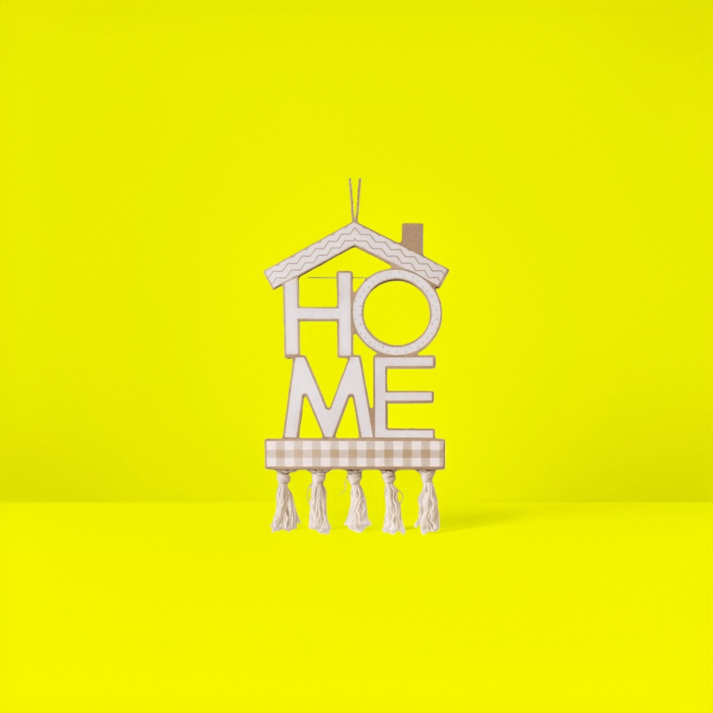 The house is shaped like a HOME with wavy roof, checkered bottom and tassel decoration Specification image