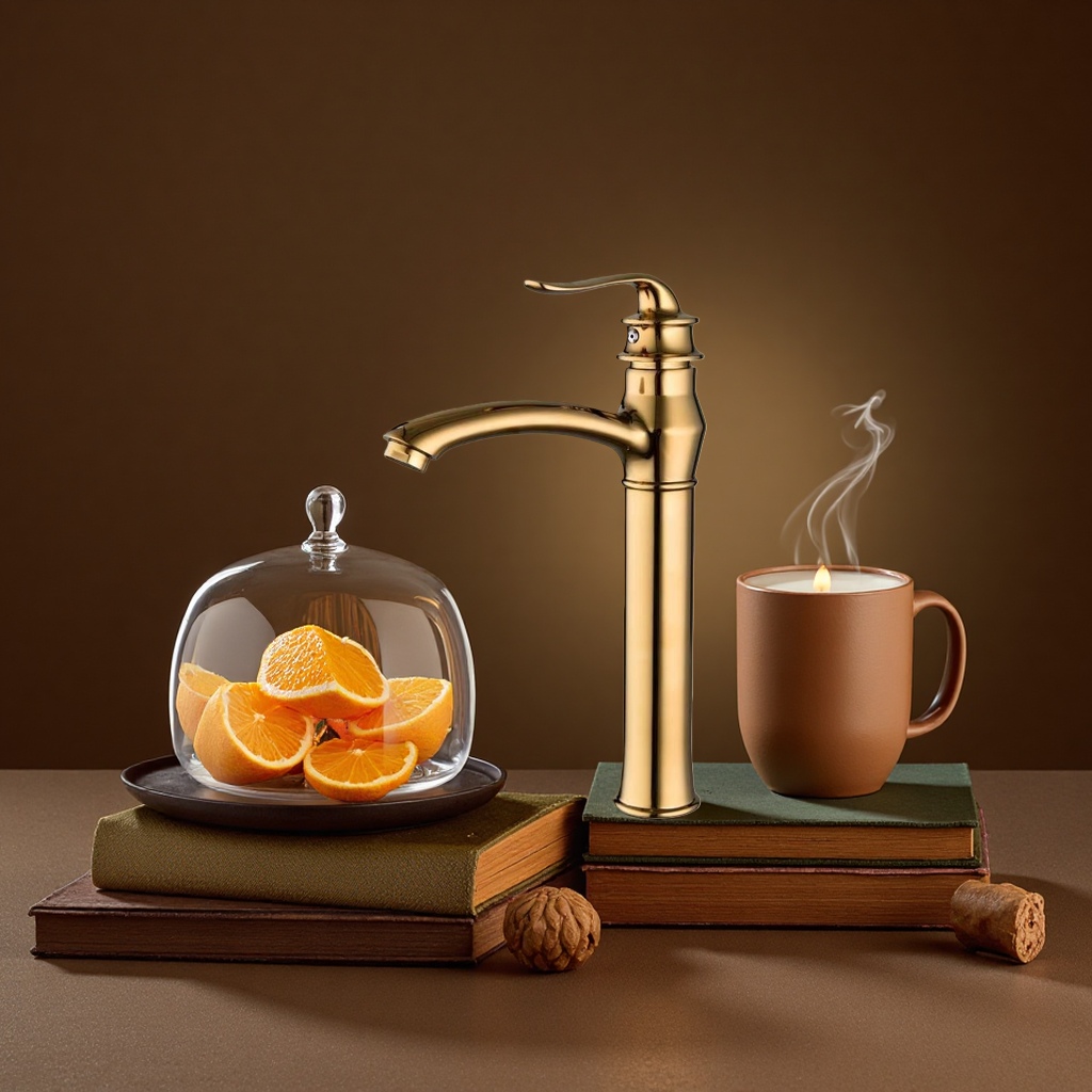 Golden all-copper gold-plated bathroom basin faucet, anti-scale, corrosion-resistant, exquisite home
