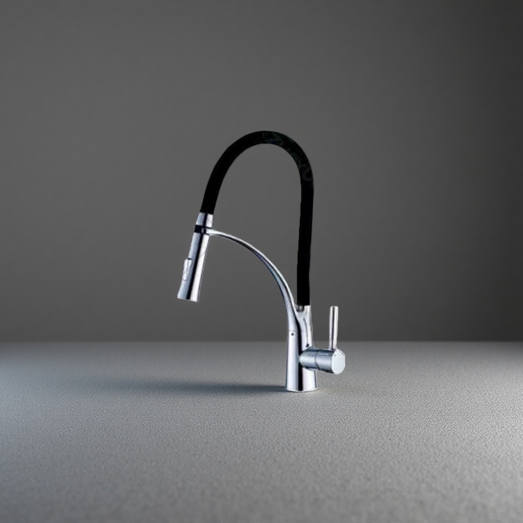 Stainless steel kitchen pull-out faucet, suitable for both cold and hot water, resistant to scalding and splashing