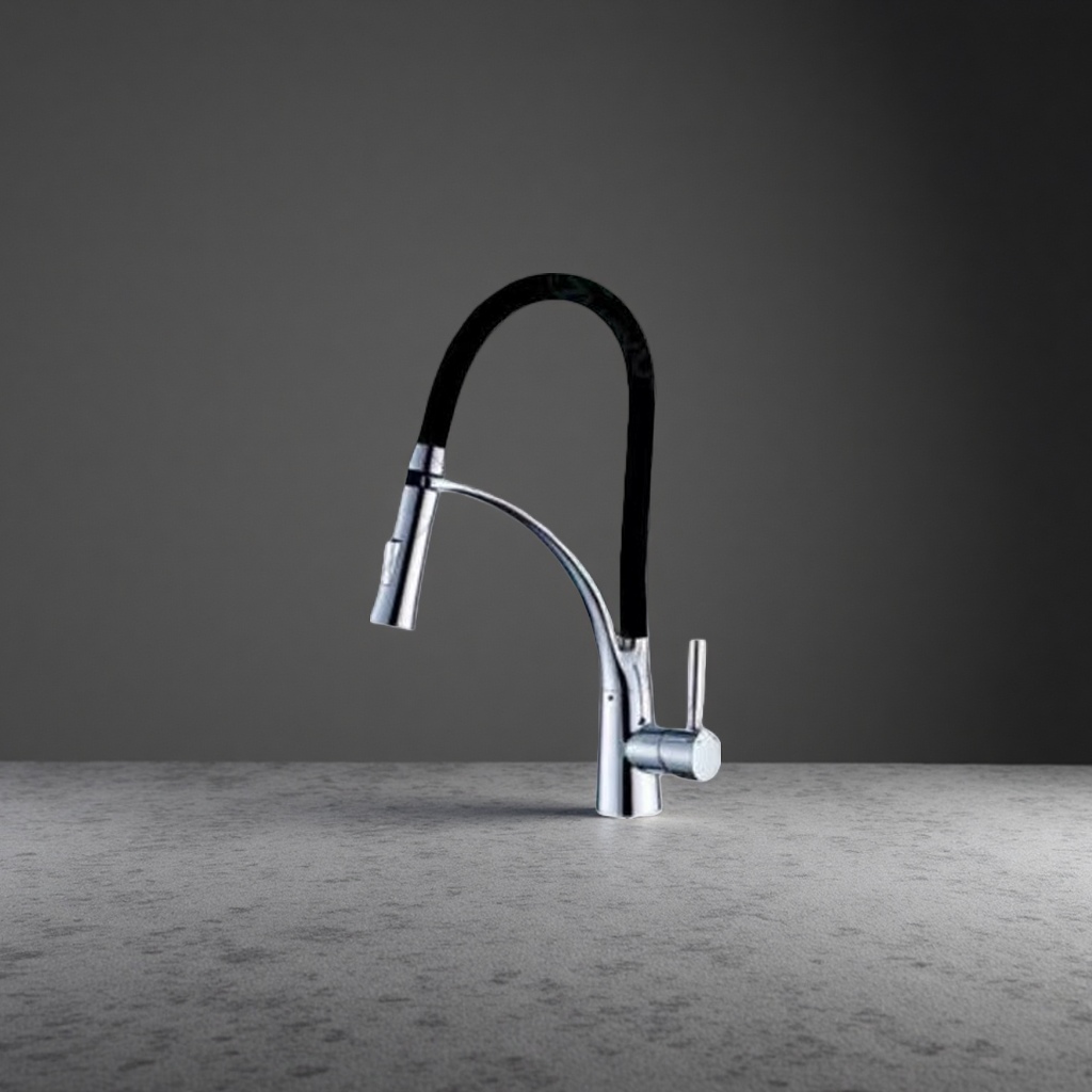 Stainless steel kitchen pull-out faucet, suitable for both cold and hot water, resistant to scalding and splashing details Picture