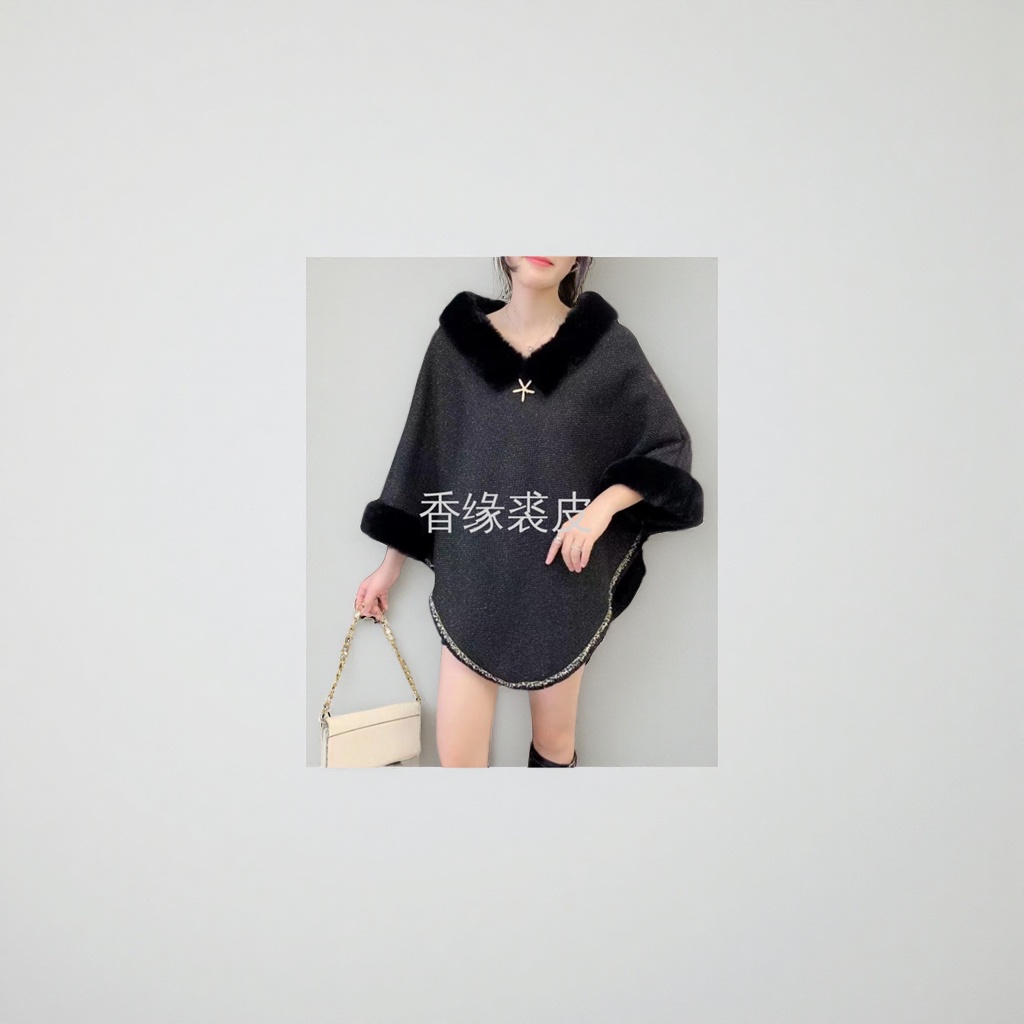Black woolen dress for women in autumn and winter is a slimming mid-length style with an elegant and refined demeanor details Picture