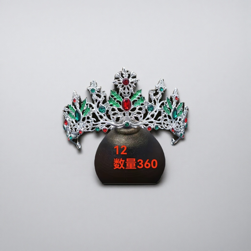 圣诞主题皇冠头饰 闪亮合金材质 节日派对拍照必备产品图