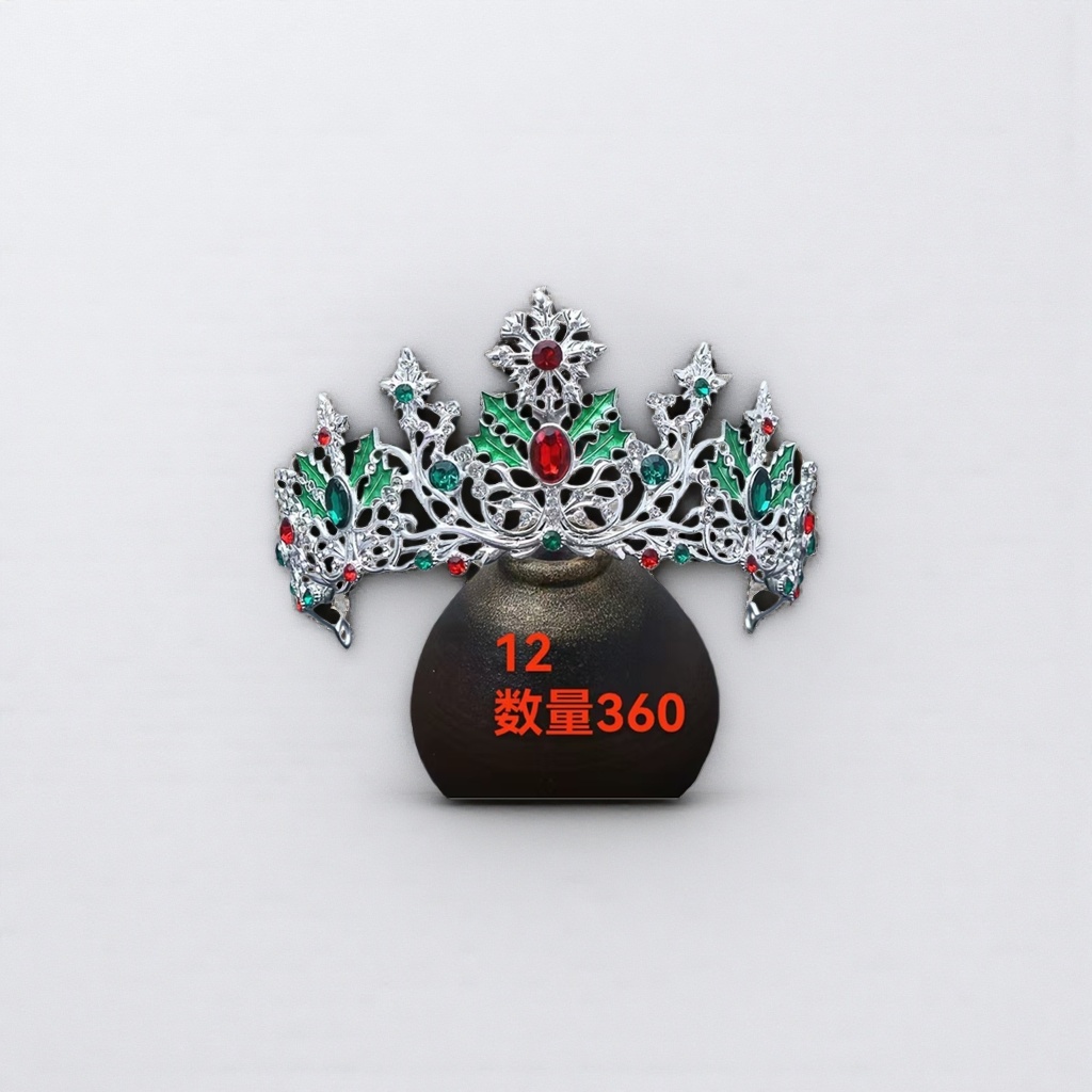 圣诞主题皇冠头饰 闪亮合金材质 节日派对拍照必备图