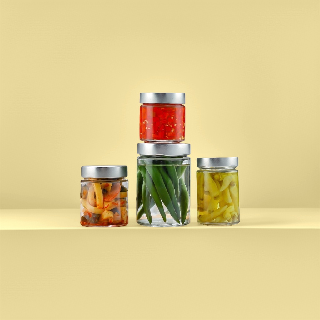 Glass-sealed jar with built-in rubber ring lid for household moisture-proof and fresh-keeping storage details Picture