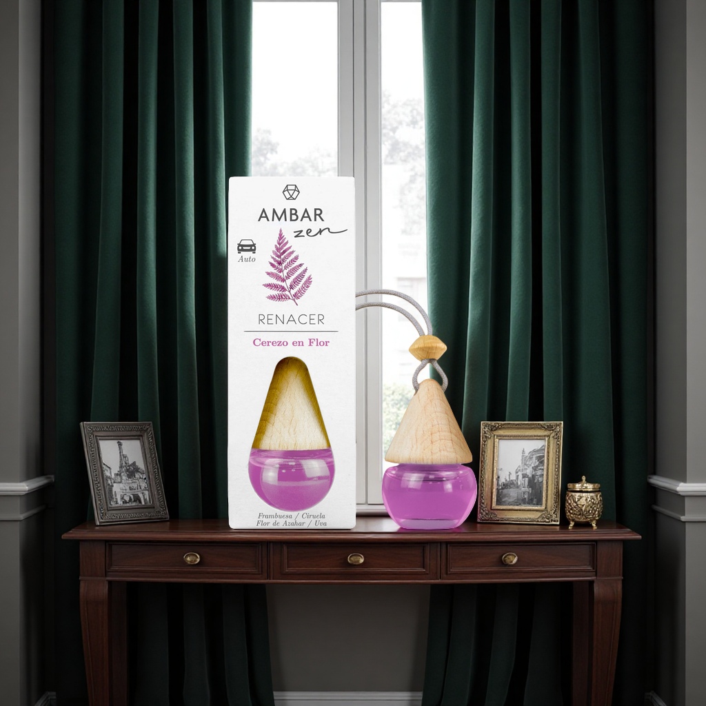 AMBAR zen RENACER Cherry Blossom Scented Car Aroma Diffuser Specification image