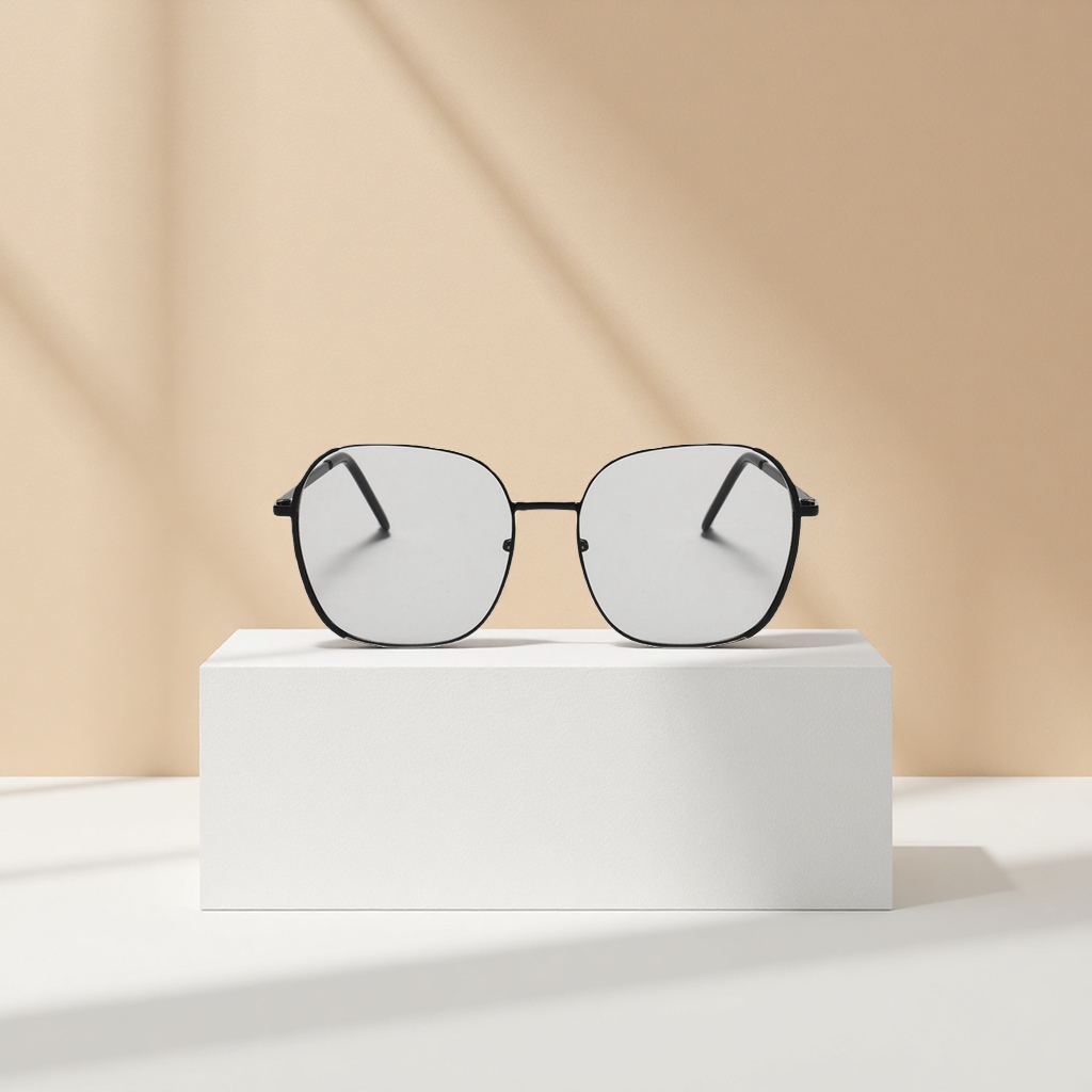 Black square-framed sunglasses, fashionable UV-resistant polarized sunglasses details Picture