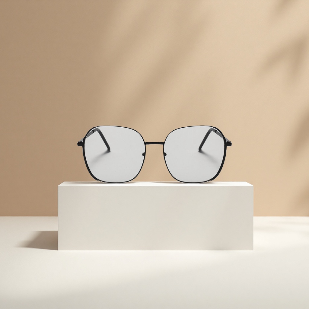 Black square-framed sunglasses, fashionable UV-resistant polarized sunglasses Specification image
