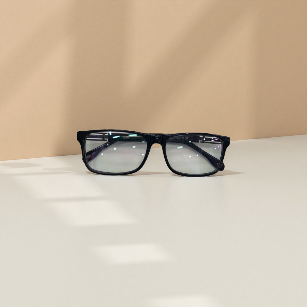 The black square glasses frame is fashionable and lightweight. The metal frame is suitable for myopia glasses