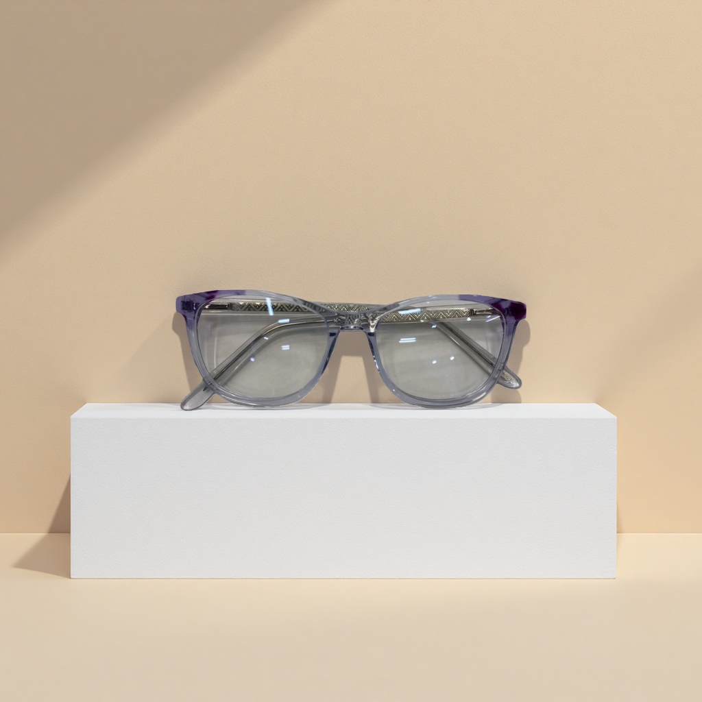 Purple transparent frame optical glasses for myopia, fashionable and lightweight glasses without nose pads details Picture