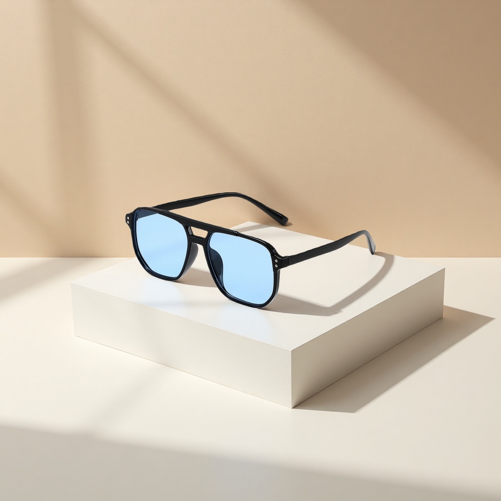 Blue lens black frame sunglasses, fashionable UV-resistant polarized sunglasses Application Scenario