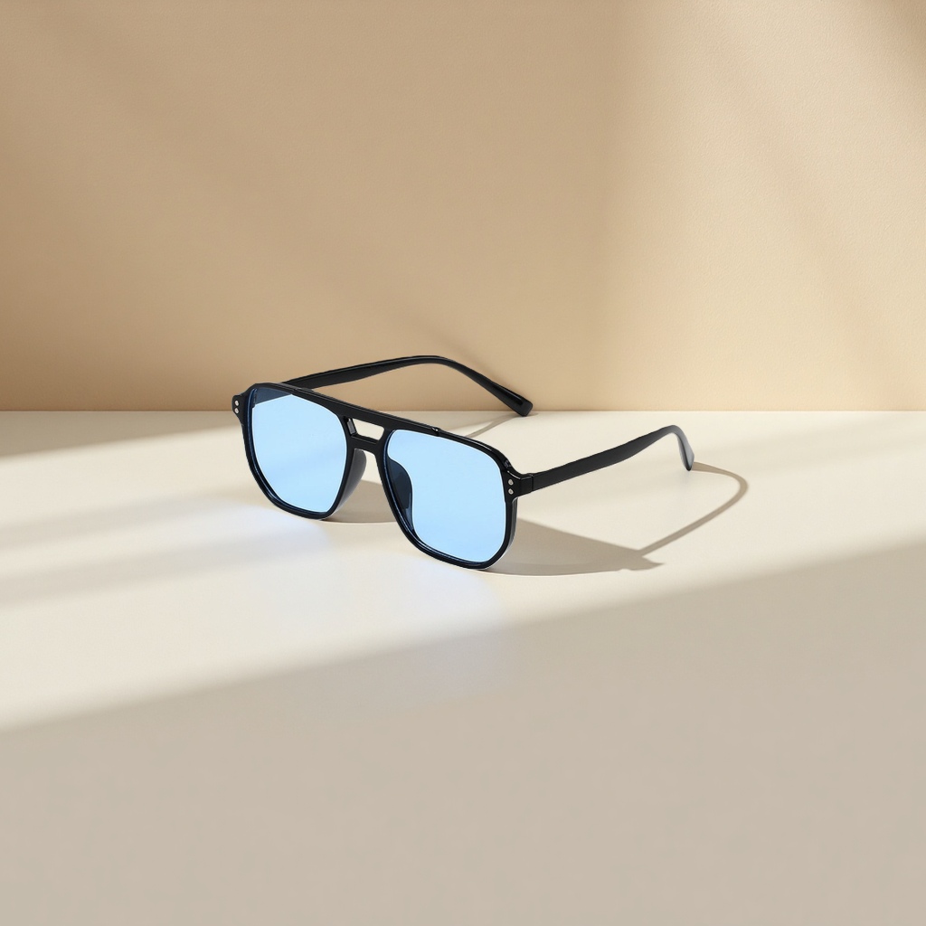 Blue lens black frame sunglasses, fashionable UV-resistant polarized sunglasses Specification image