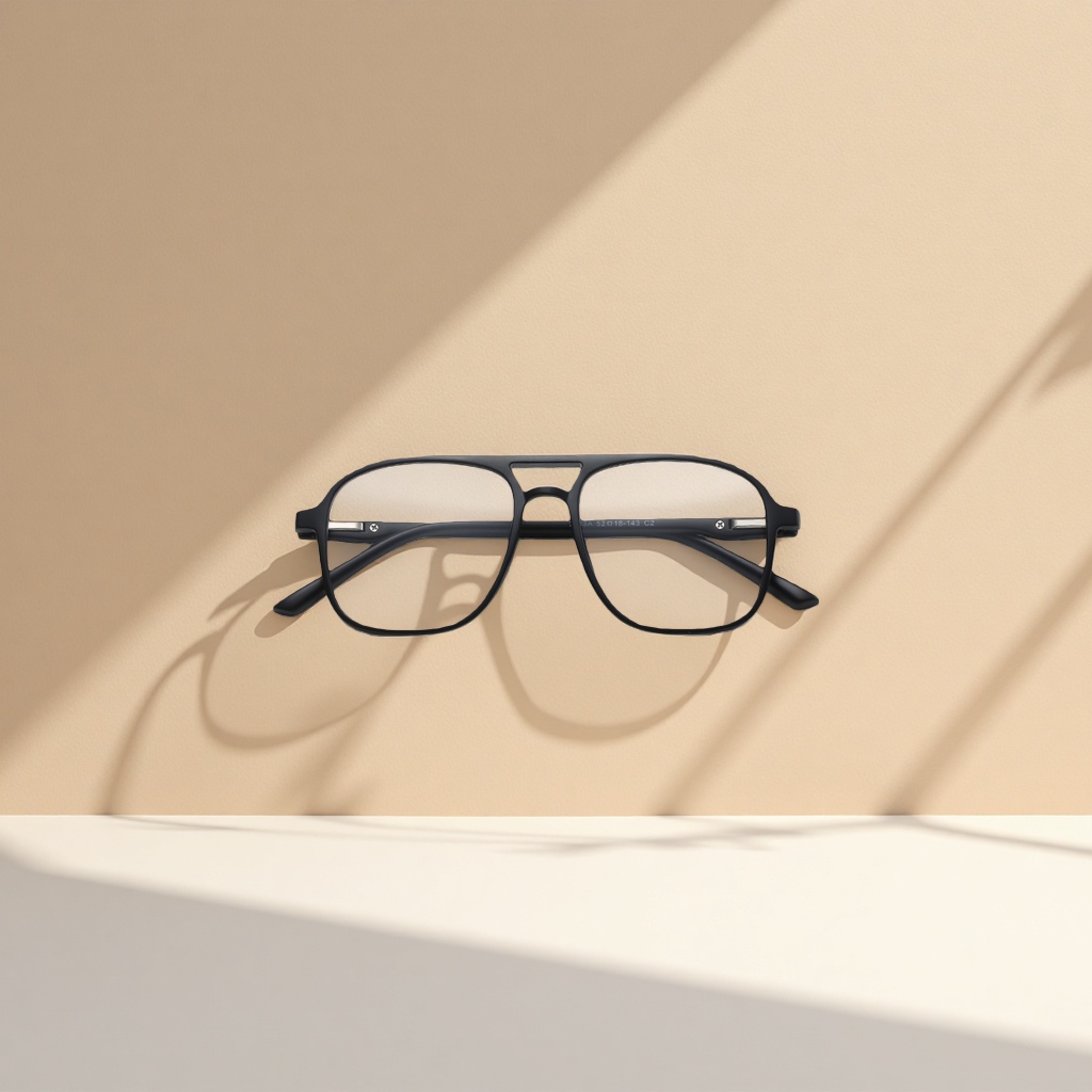 Black frame glasses, metal lightweight myopia frame, fashionable, versatile and all-purpose Specification image