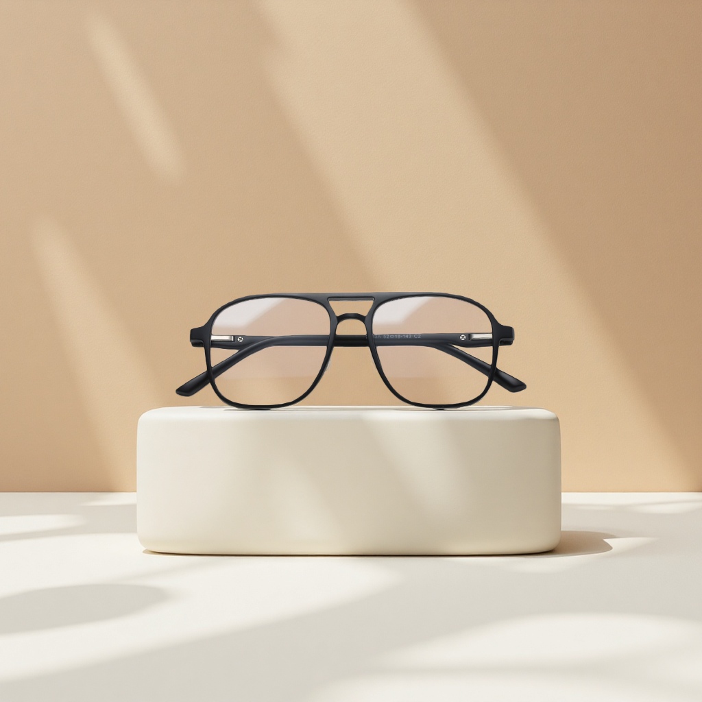 Black frame glasses, metal lightweight myopia frame, fashionable, versatile and all-purpose