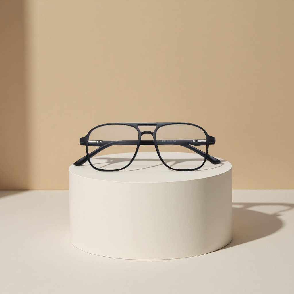 Black frame glasses, metal lightweight myopia frame, fashionable, versatile and all-purpose Application Scenario