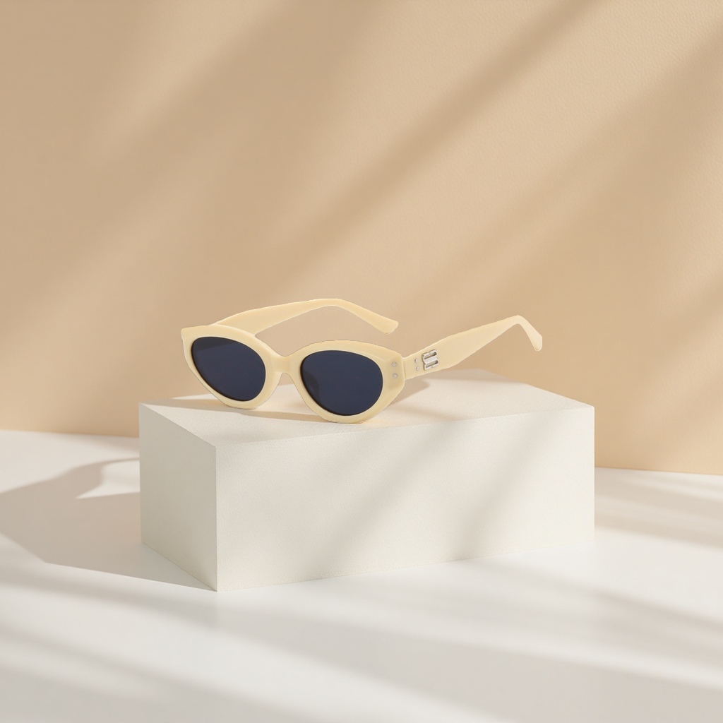 Beige and gray plate sunglasses, fashionable UV-resistant polarized sunglasses Specification image