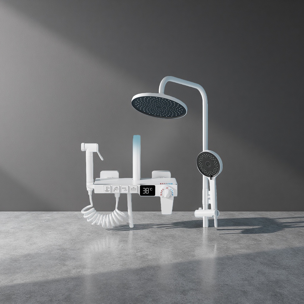 Intelligent constant-temperature showerhead shower set, constant-temperature anti-scalding, water-saving and pressure-increasing bathroom hardware