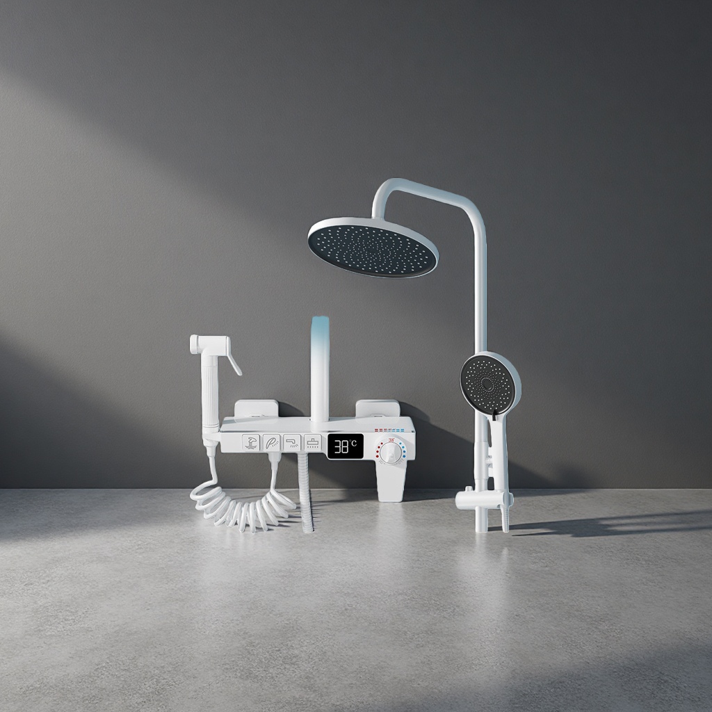 Intelligent constant-temperature showerhead shower set, constant-temperature anti-scalding, water-saving and pressure-increasing bathroom hardware Specification image