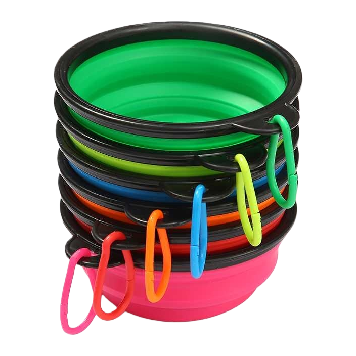 The colorful folding bowl is a portable silicone dinner bowl that can be folded and stored, making it convenient for travel and home use Item Picture