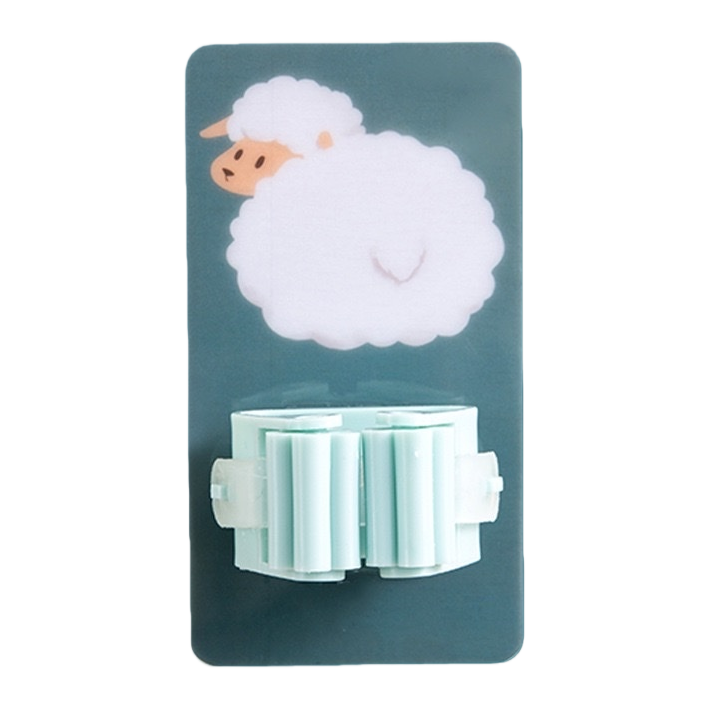 Hole-free and traceless mop rack, storage mop hook, bathroom wall-mounted broom hanging rack, mop clamp Item Picture