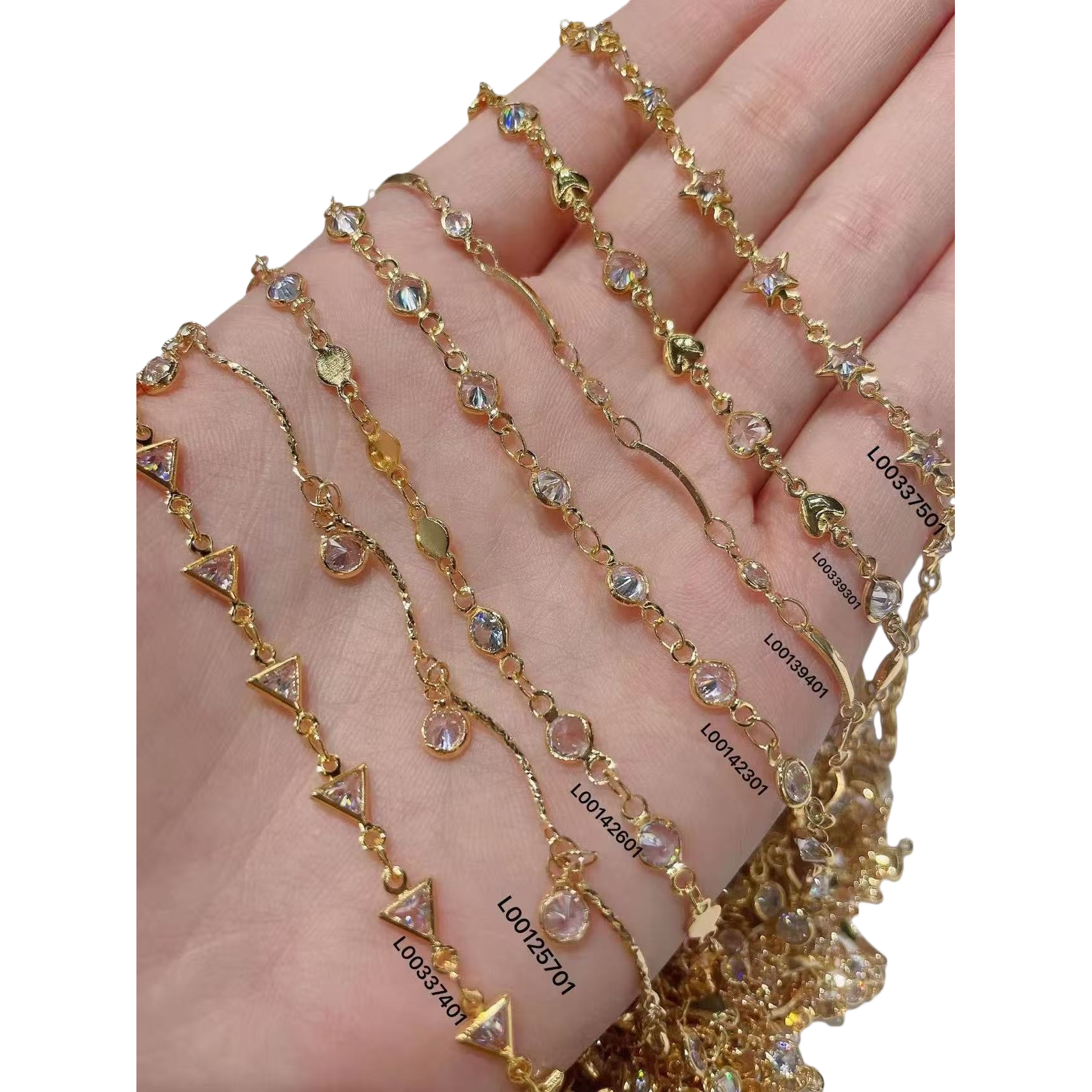 أساور السلسلة الذهبية بسيطة مثل 100 حرفة نسائية Item Picture