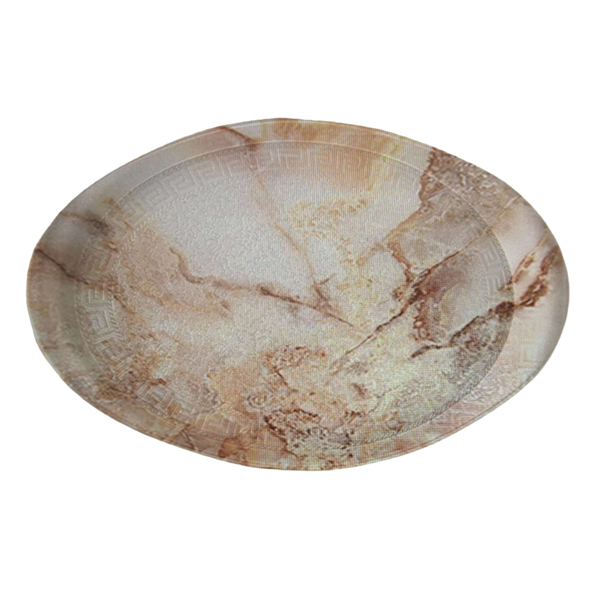 Marble-textured ceramic plates are high-end tableware for home dining and decorative plating Item Picture