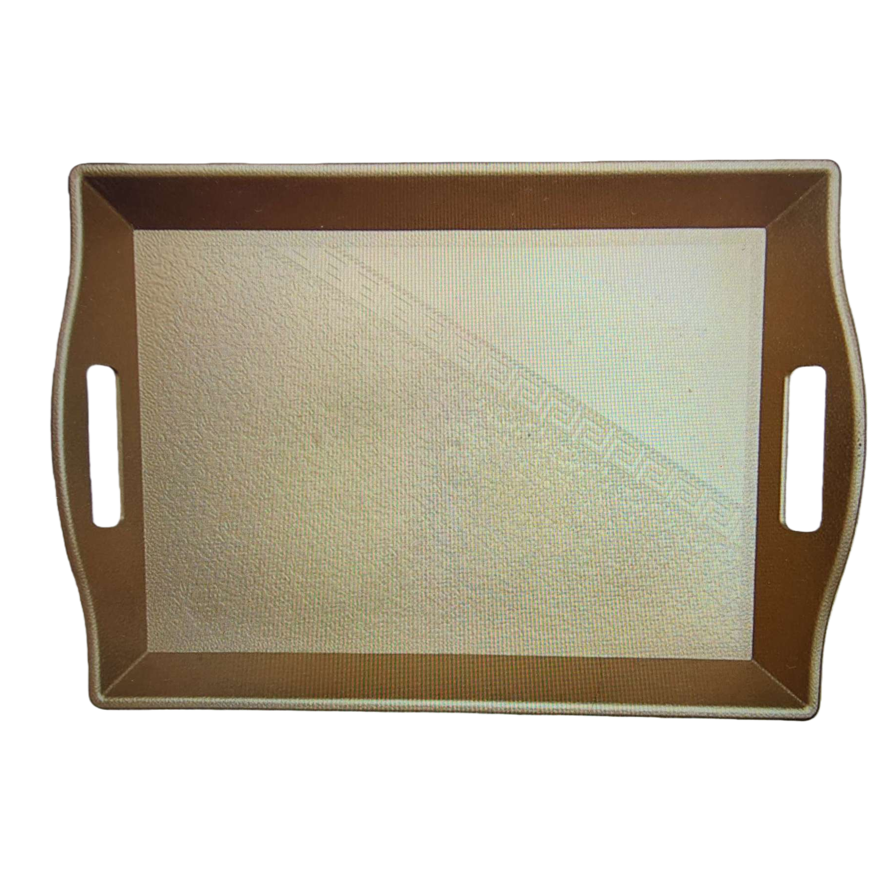 The golden tray is a light luxury style metal texture round tray for the living room coffee table decoration Item Picture