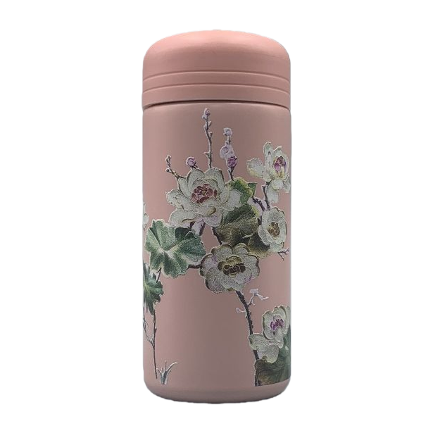Pink floral pattern insulated cup, 304 stainless steel vacuum insulated portable water cup 103136461 Item Picture