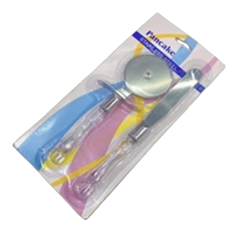 مجموعة مؤلفة من ثلاث قطع من أدوات قطع الكعكة تحتوي على شرائح من قطع القطع Item Picture