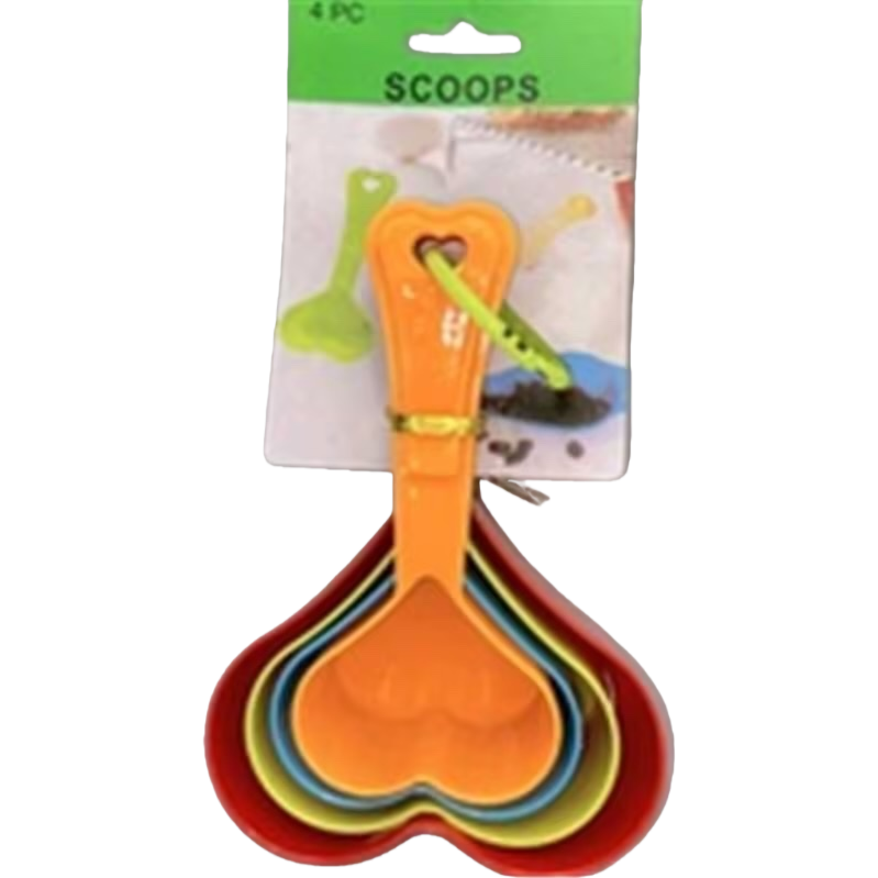 Colorful heart-shaped measuring spoon, a precise measuring tool for kitchen baking Item Picture